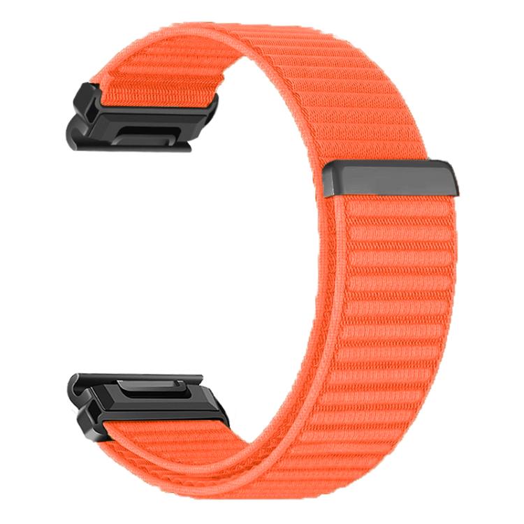 For Garmin 20mm Woven Nylon Hook And Loop Fastener Metal Interface Watch Band