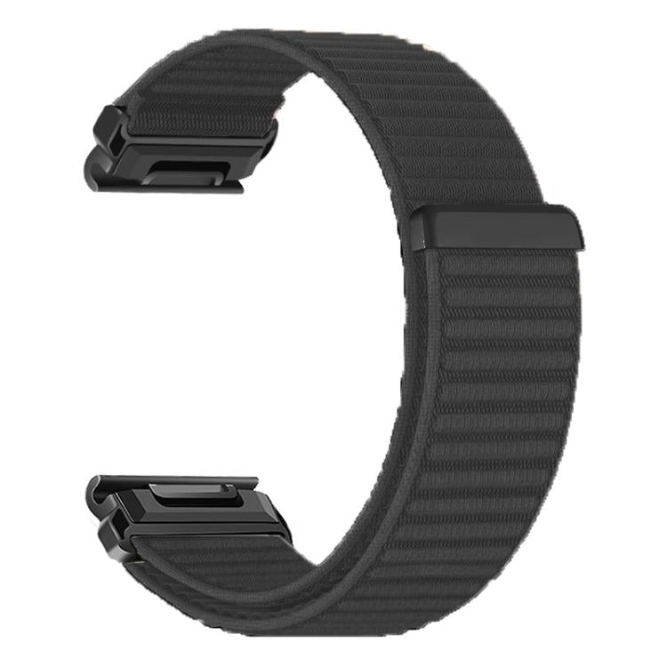 For Garmin 20mm Woven Nylon Hook And Loop Fastener Metal Interface Watch Band