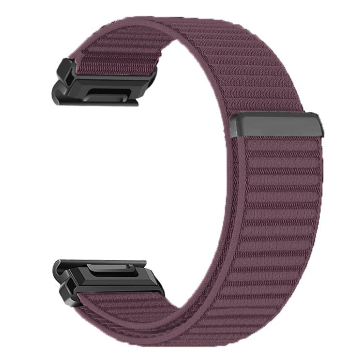 For Garmin 20mm Woven Nylon Hook And Loop Fastener Metal Interface Watch Band