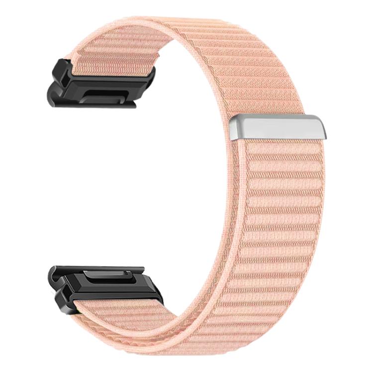 For Garmin 20mm Woven Nylon Hook And Loop Fastener Metal Interface Watch Band