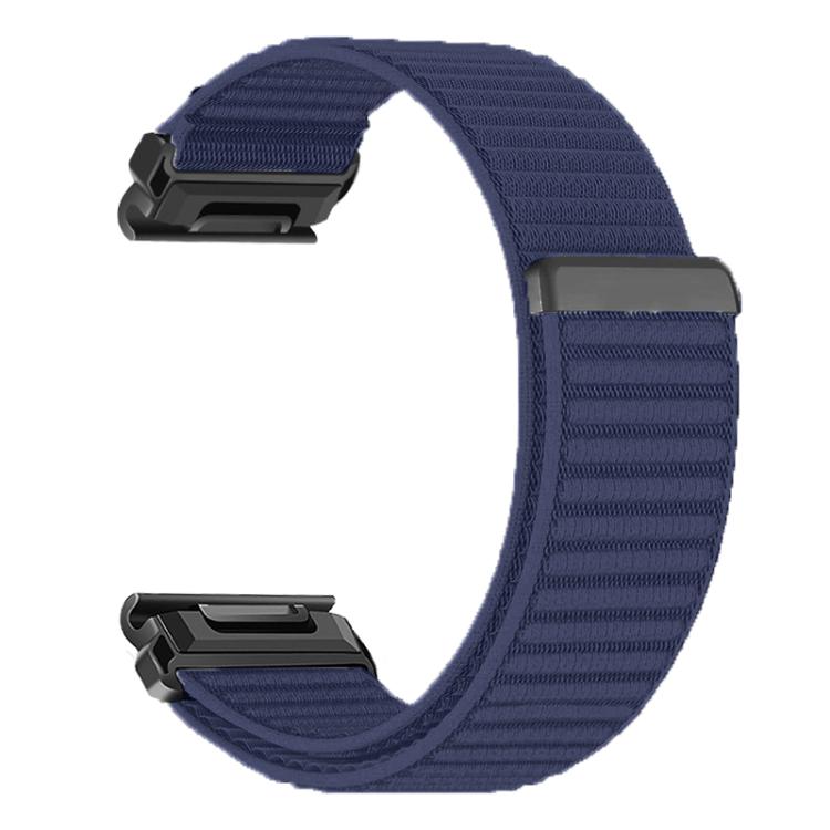 For Garmin 20mm Woven Nylon Hook And Loop Fastener Metal Interface Watch Band