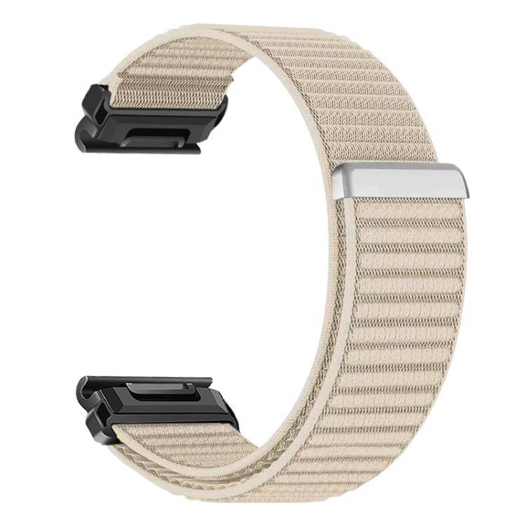 For Garmin 20mm Woven Nylon Hook And Loop Fastener Metal Interface Watch Band