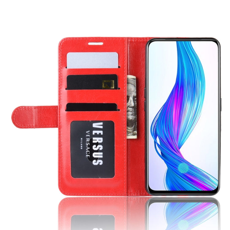R64 Texture Single Fold Horizontal Flip Leather Case for OPPO Realme X, with Holder & Card Slots & Wallet