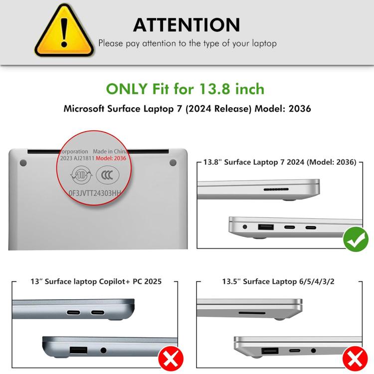 For Microsoft Surface Laptop 7 13.8  - 2036 ENKAY Hat-Prince Matte Protective Case Cover Hard Shell