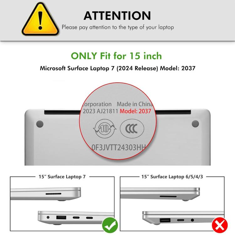 For Microsoft Surface Laptop 15  - 2037 ENKAY Hat-Prince Matte Protective Case Cover Hard Shell