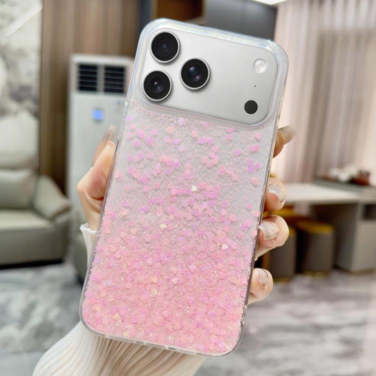 For iPhone 17 Pro Sequins Glitter Gradient Epoxy TPU Phone Case