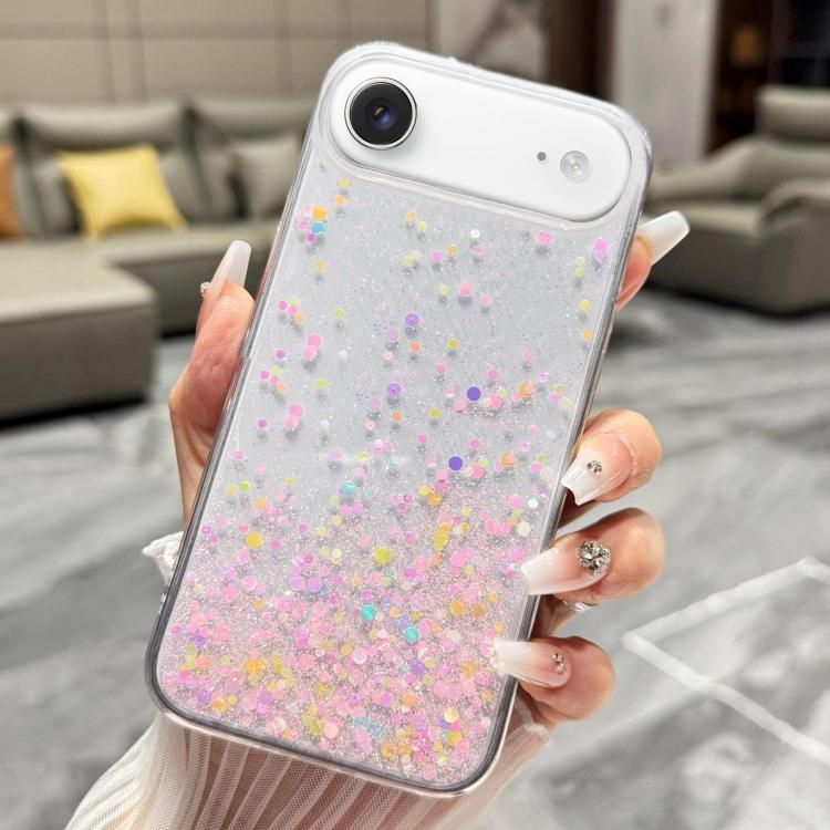For iPhone Air Sequins Glitter Gradient Epoxy TPU Phone Case