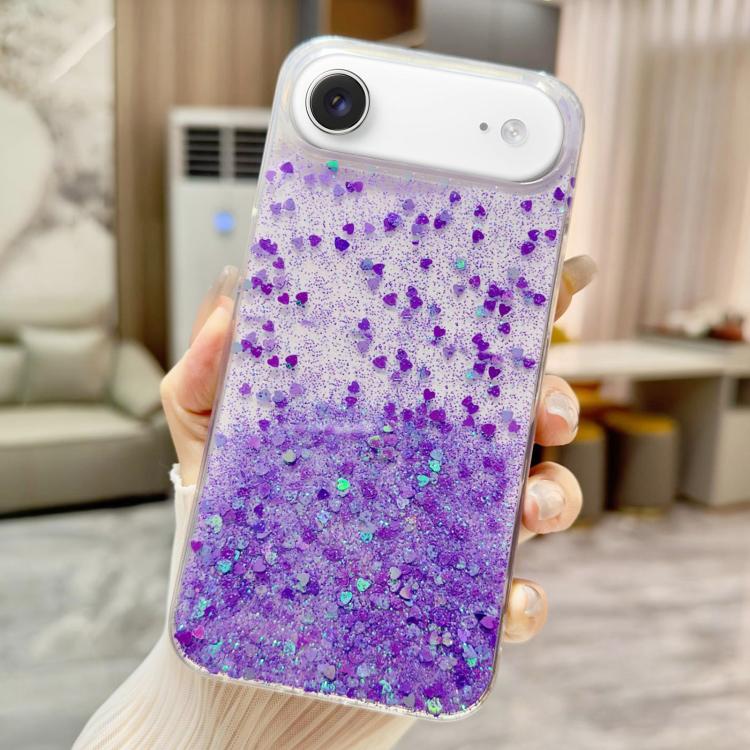 For iPhone Air Sequins Glitter Gradient Epoxy TPU Phone Case