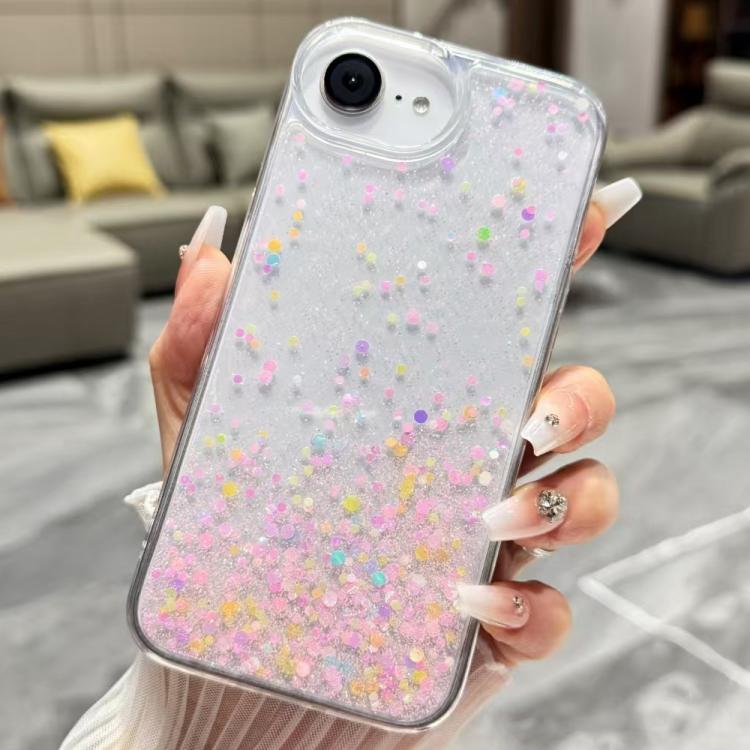 For iPhone 17e / 16e Sequins Glitter Gradient Epoxy TPU Phone Case