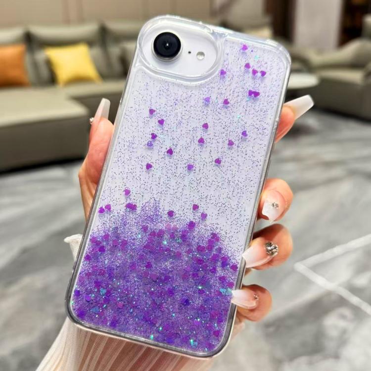 For iPhone 17e / 16e Sequins Glitter Gradient Epoxy TPU Phone Case