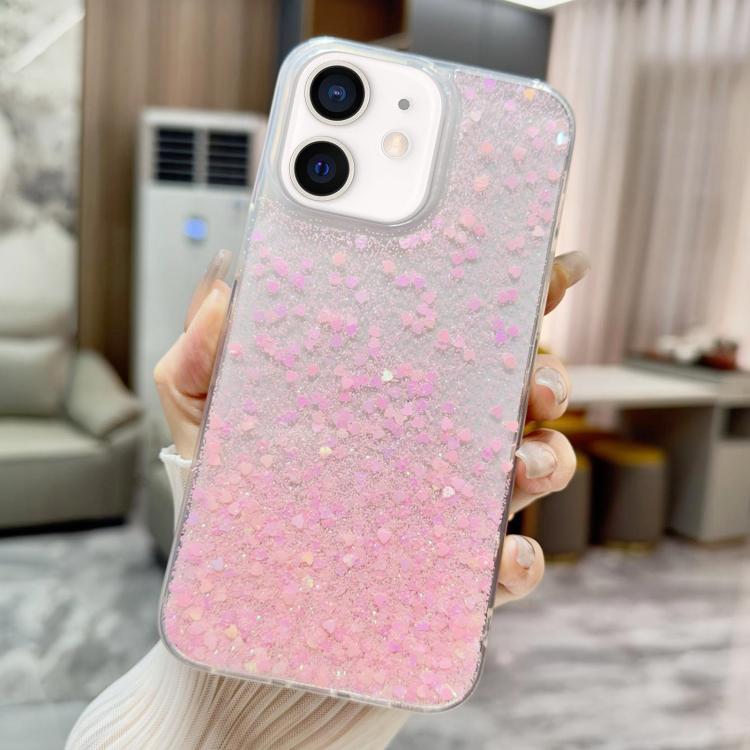 For iPhone 12 Sequins Glitter Gradient Epoxy TPU Phone Case