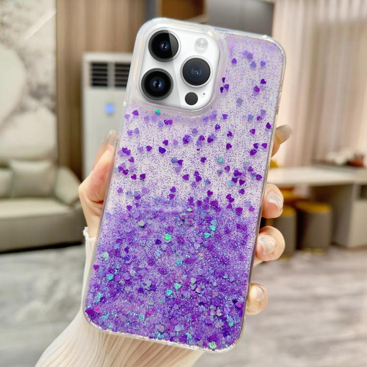 For iPhone 12 Pro Sequins Glitter Gradient Epoxy TPU Phone Case