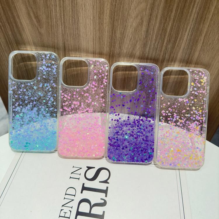 For iPhone 13 Pro Sequins Glitter Gradient Epoxy TPU Phone Case