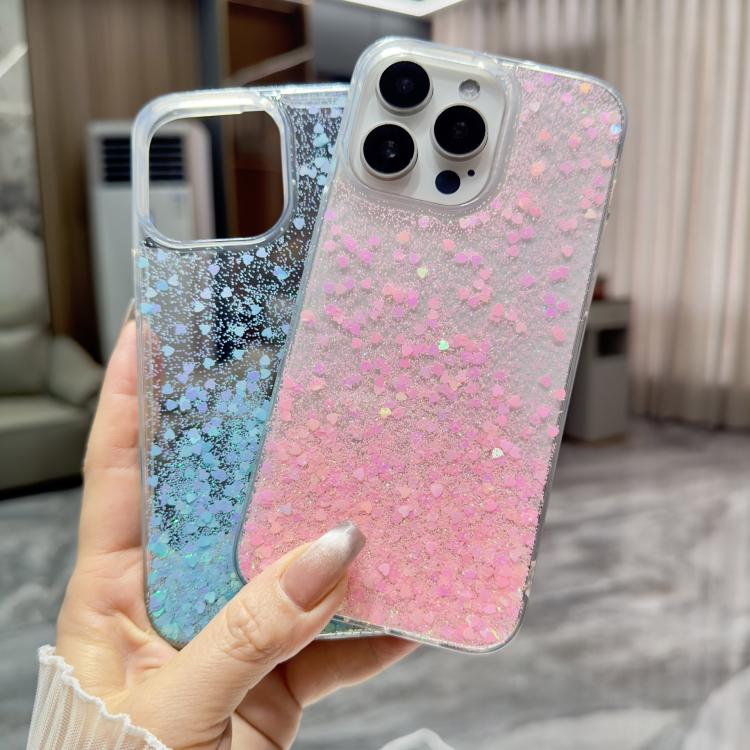 For iPhone 17 Pro Max Sequins Glitter Gradient Epoxy TPU Phone Case