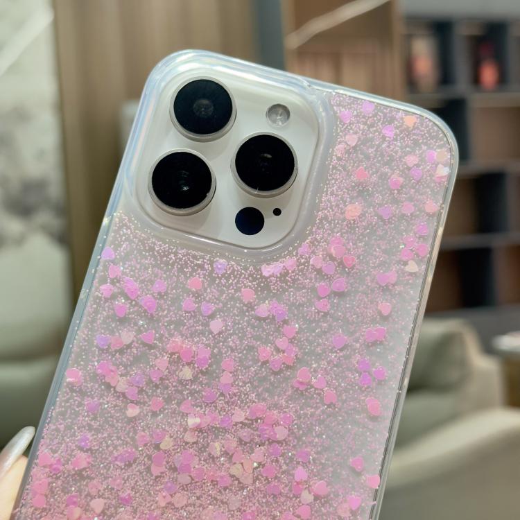 For iPhone 17 Pro Max Sequins Glitter Gradient Epoxy TPU Phone Case