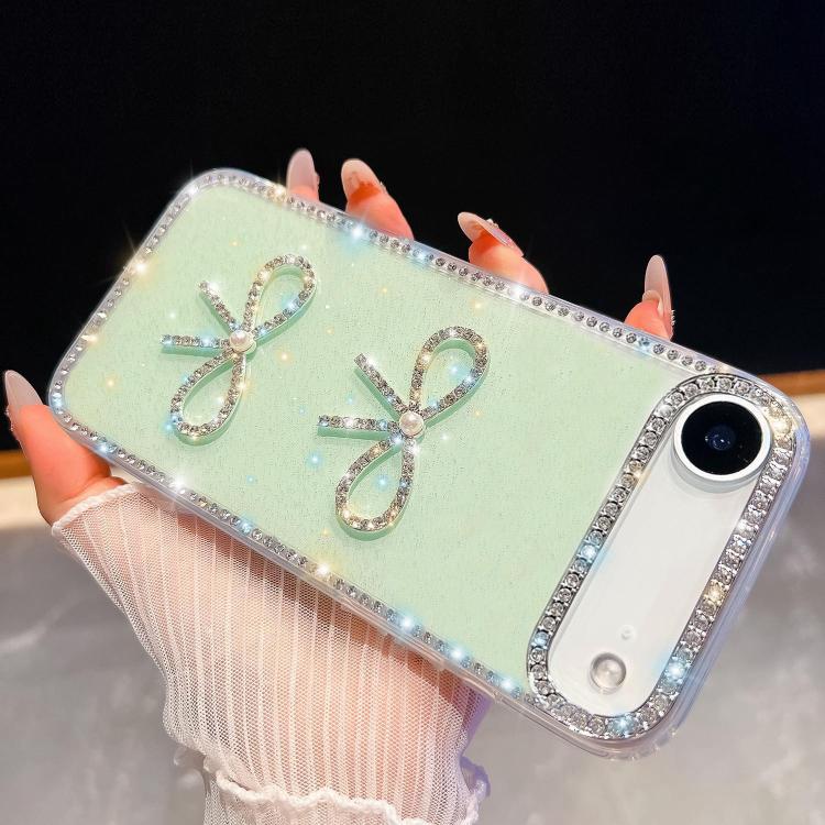 For iPhone Air Diamond Glitter Dual Bow-knot Shockproof Phone Case