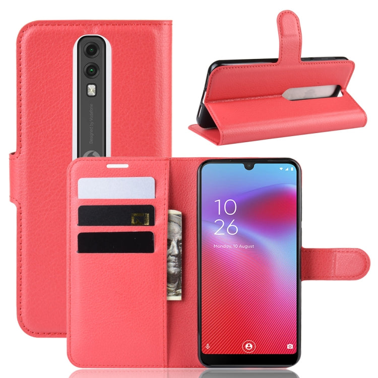 Litchi Texture Horizontal Flip Leather Case for Vodafone Smart V10 / VFD 730, with Wallet & Holder & Card Slots