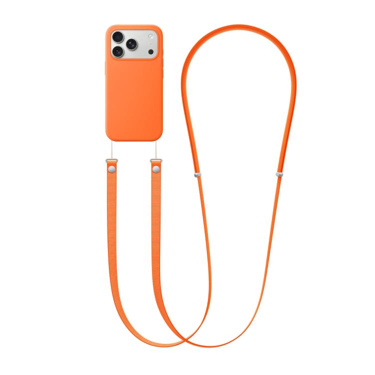 For iPhone 17 Pro Max Crossbody Imitation Nylon Magnetic Liquid Pop-Up Animation Liquid Silicone Phone Case
