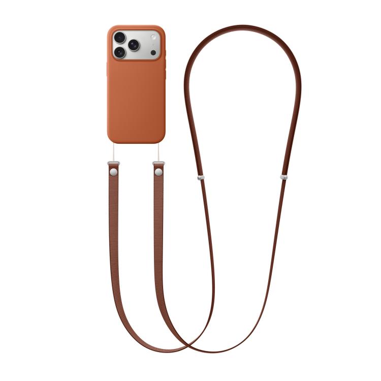 For iPhone 17 Pro Max Crossbody Imitation Nylon Magnetic Liquid Pop-Up Animation Liquid Silicone Phone Case