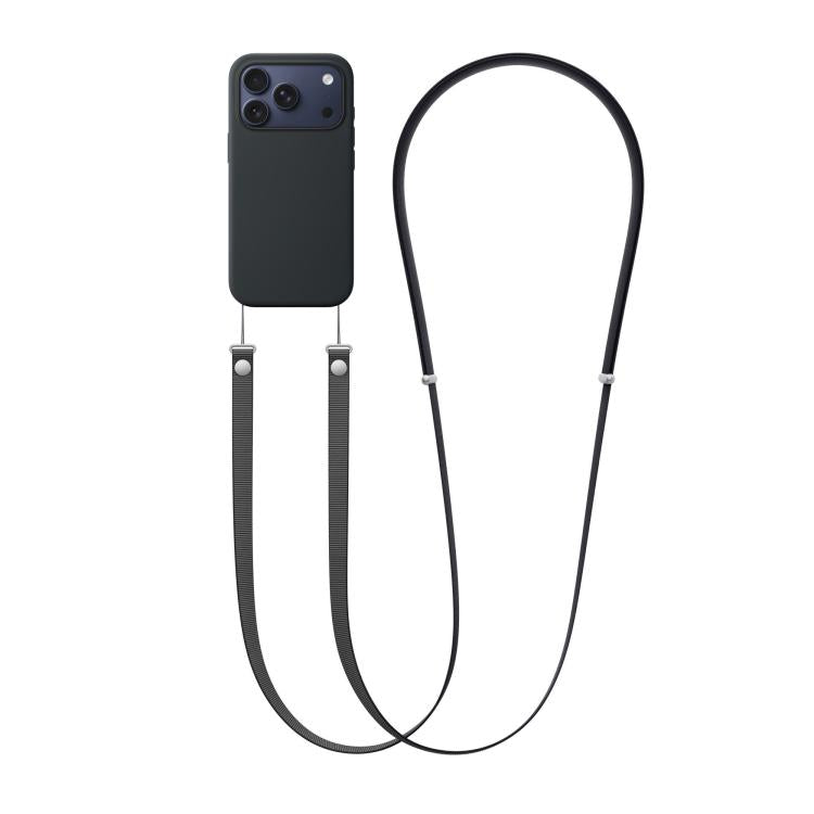 For iPhone 17 Pro Max Crossbody Imitation Nylon Magnetic Liquid Pop-Up Animation Liquid Silicone Phone Case