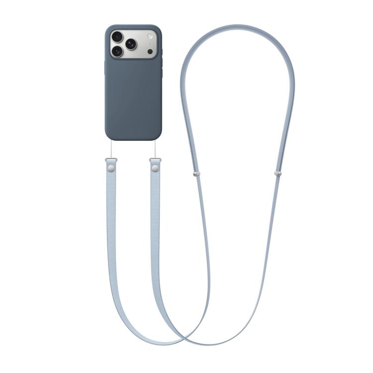 For iPhone 17 Pro Crossbody Imitation Nylon Magnetic Liquid Pop-Up Animation Liquid Silicone Phone Case