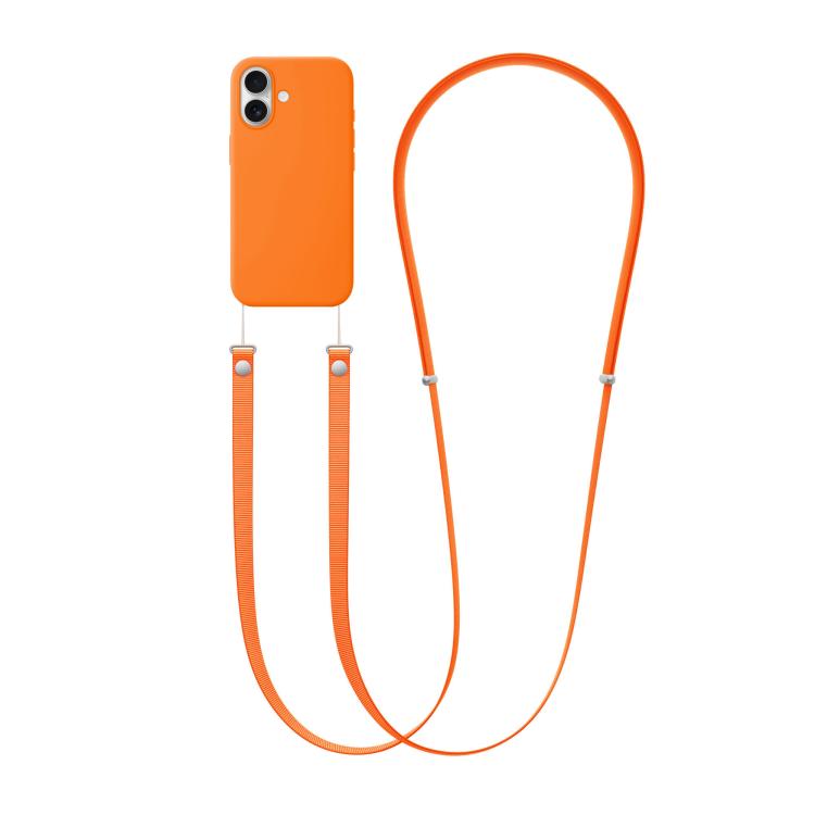 For iPhone 17 Crossbody Imitation Nylon Magnetic Liquid Pop-Up Animation Liquid Silicone Phone Case