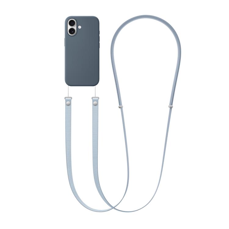For iPhone 17 Crossbody Imitation Nylon Magnetic Liquid Pop-Up Animation Liquid Silicone Phone Case