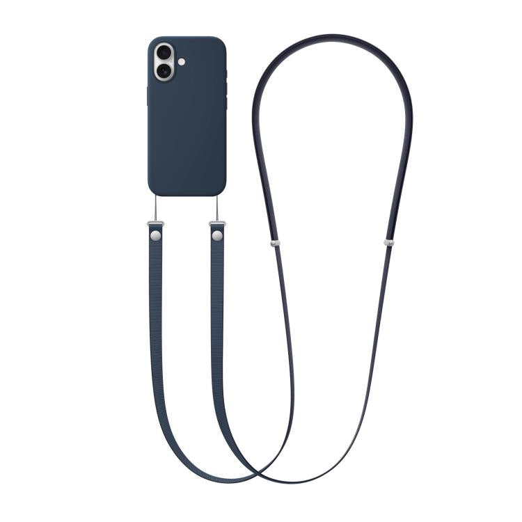 For iPhone 17 Crossbody Imitation Nylon Magnetic Liquid Pop-Up Animation Liquid Silicone Phone Case
