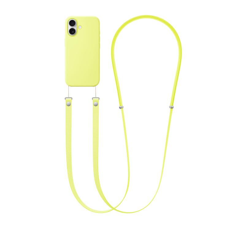 For iPhone 17 Crossbody Imitation Nylon Magnetic Liquid Pop-Up Animation Liquid Silicone Phone Case