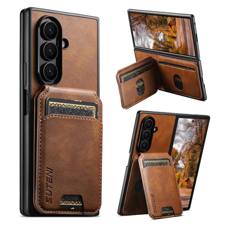 For Samsung Galaxy Z Fold7 Suteni H02 Leather Wallet Stand Back Phone Case