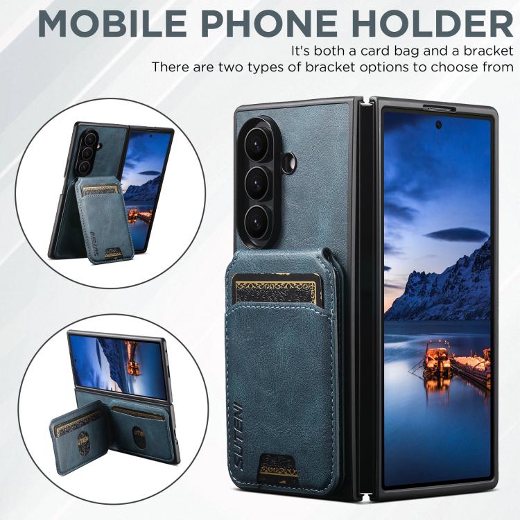 For Samsung Galaxy Z Fold7 Suteni H02 Leather Wallet Stand Back Phone Case