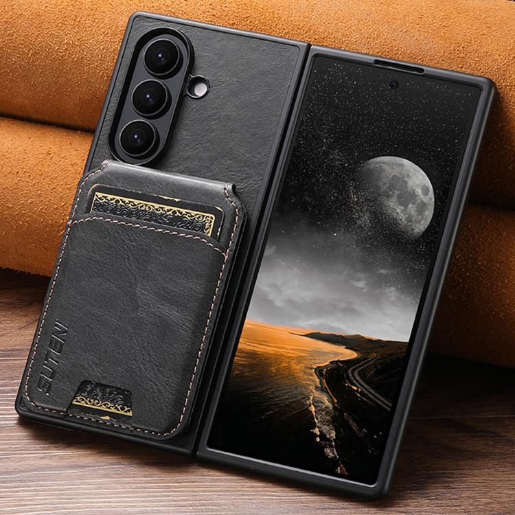 For Samsung Galaxy Z Fold6 Suteni H02 Leather Wallet Stand Back Phone Case