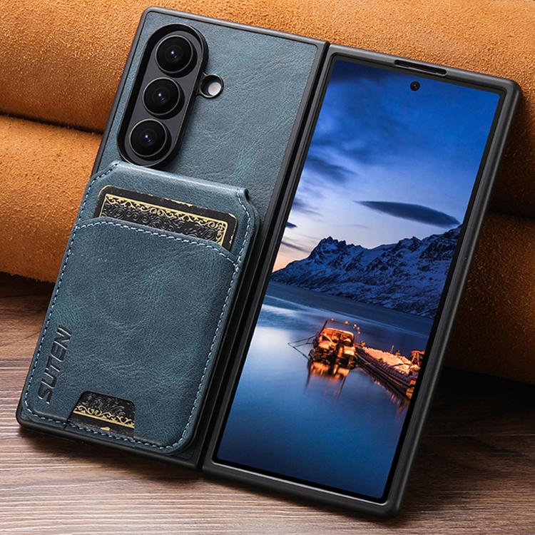 For Samsung Galaxy Z Fold6 Suteni H02 Leather Wallet Stand Back Phone Case