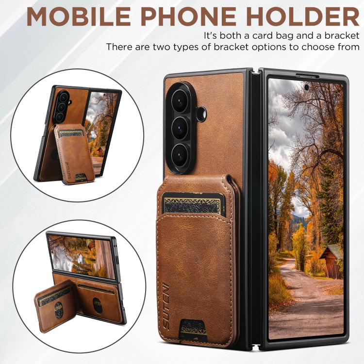 For Samsung Galaxy Z Fold5 Suteni H02 Leather Wallet Stand Back Phone Case