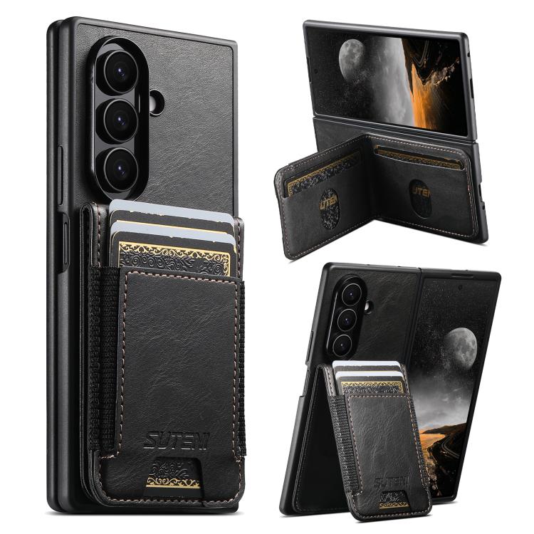 For Samsung Galaxy Z Fold7 Suteni H03 Oil Wax Leather Wallet Stand Back Phone Case