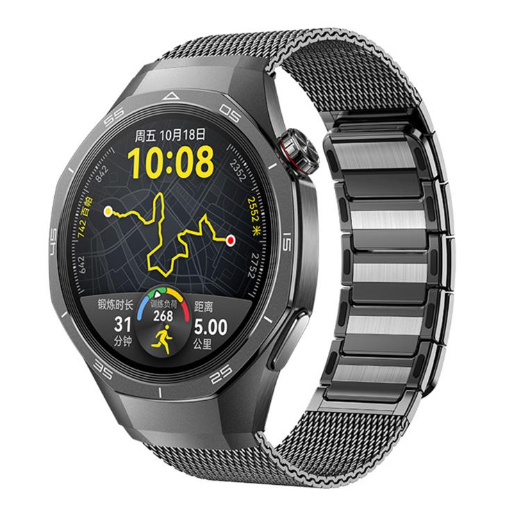For Huawei Watch GT 5 Pro 46mm Magnetic Woven I-Shaped Stainless Steel Watch Band