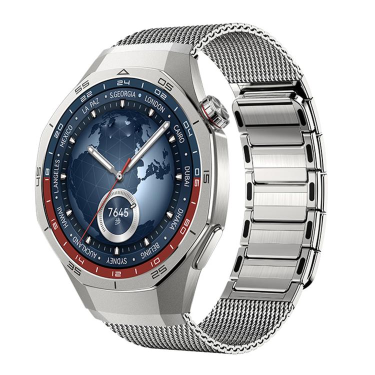 For Huawei Watch GT 5 Pro 46mm Magnetic Woven I-Shaped Stainless Steel Watch Band