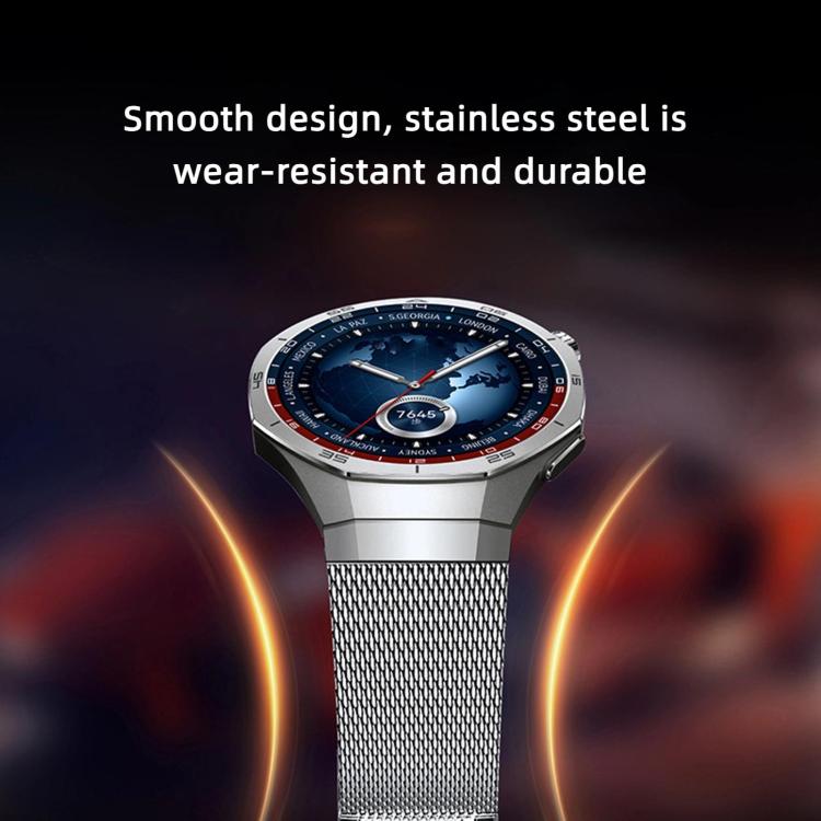 For Huawei Watch GT 5 Pro 46mm Magnetic Woven I-Shaped Stainless Steel Watch Band