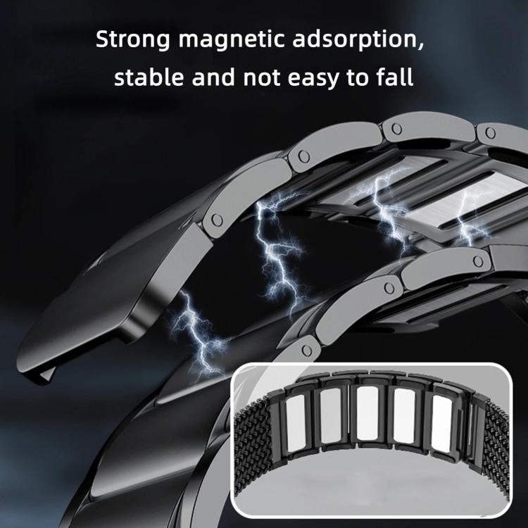 For Huawei Watch GT 5 Pro 46mm Magnetic Woven I-Shaped Stainless Steel Watch Band