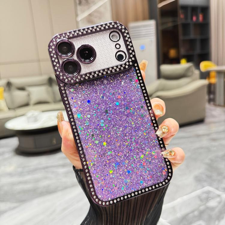For iPhone 17 Pro Diamond Glitter Sequins TPU Phone Case