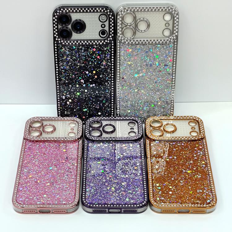 For iPhone 17 Diamond Glitter Sequins TPU Phone Case