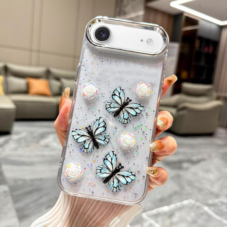 For iPhone Air Glitter 3D Butterfly TPU Phone Case