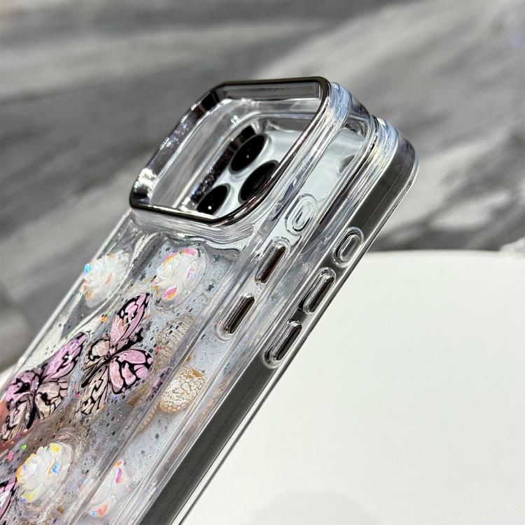 For iPhone 17 Pro Max Glitter 3D Butterfly TPU Phone Case