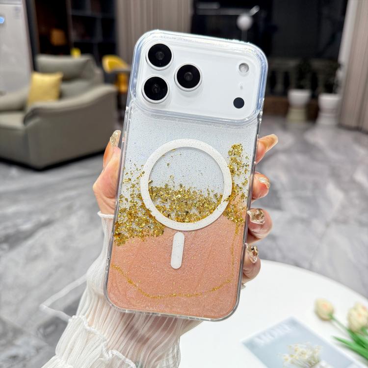 For iPhone 17 Pro Max Gilding MagSafe Hybrid Clear TPU Phone Case