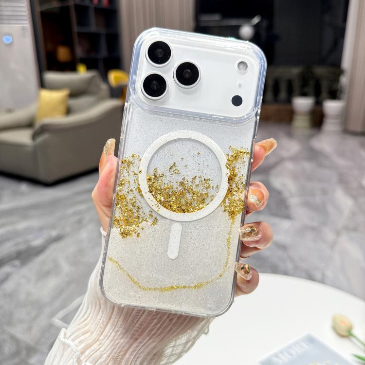 For iPhone 17 Pro Max Gilding MagSafe Hybrid Clear TPU Phone Case
