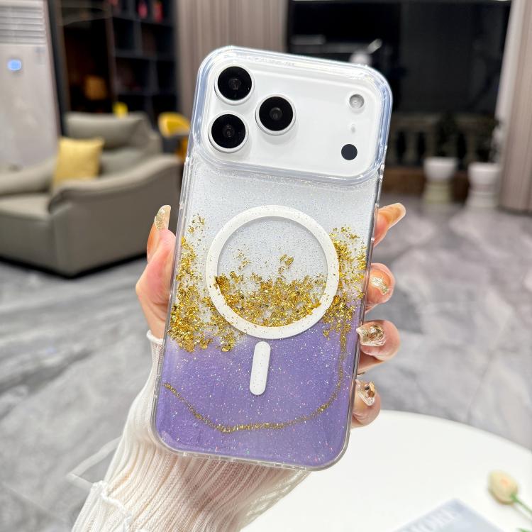 For iPhone 17 Pro Max Gilding MagSafe Hybrid Clear TPU Phone Case