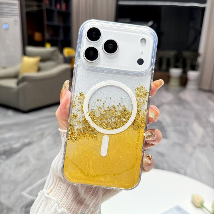 For iPhone 17 Pro Max Gilding MagSafe Hybrid Clear TPU Phone Case