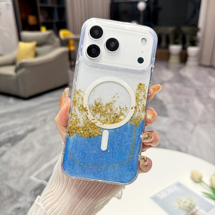 For iPhone 17 Pro Max Gilding MagSafe Hybrid Clear TPU Phone Case