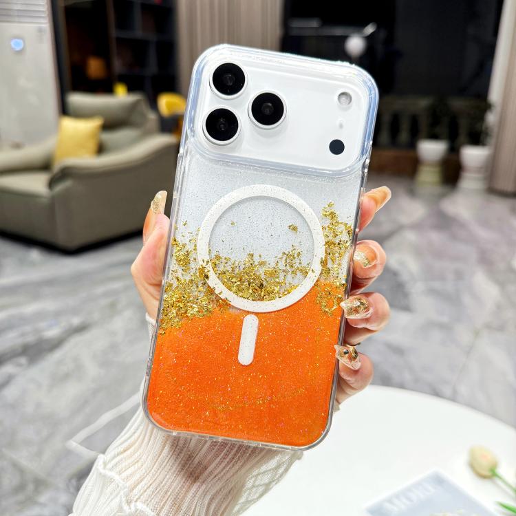 For iPhone 17 Pro Max Gilding MagSafe Hybrid Clear TPU Phone Case