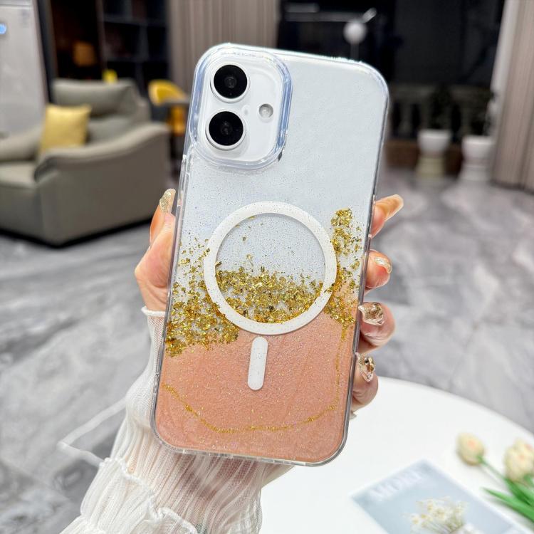 For iPhone 17 Gilding MagSafe Hybrid Clear TPU Phone Case